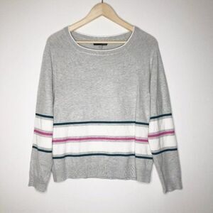 KUT FROM THE KLOTH Stripe Print Crew Neck Sweater 